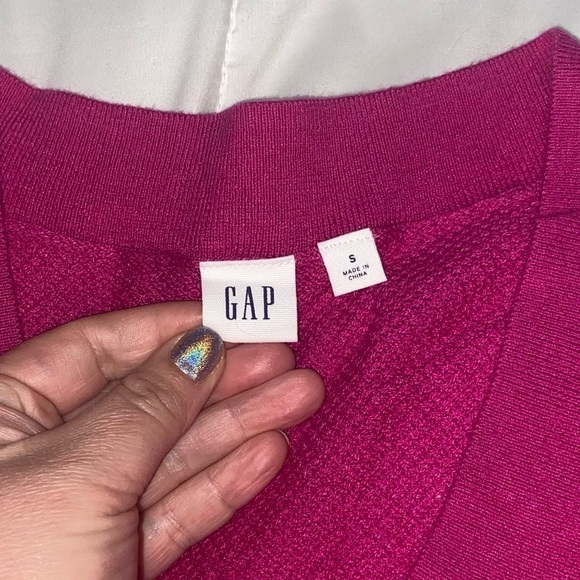 Gap Barbie Pink V Neck Pull Over Sweater Size Small Cotton Blend - Picture 2 of 6